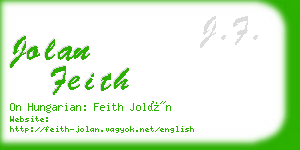 jolan feith business card